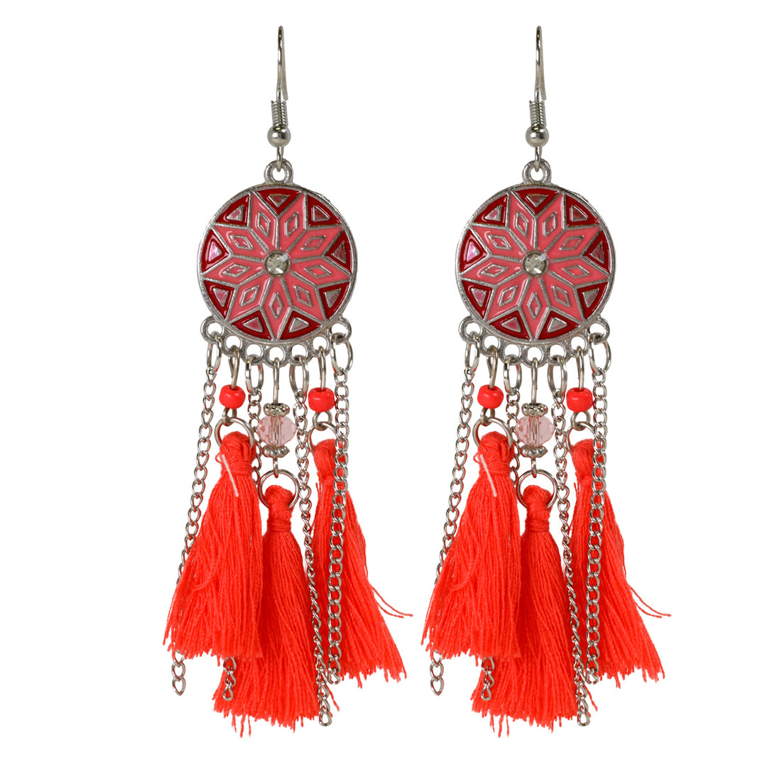 Hanging tassel earrings