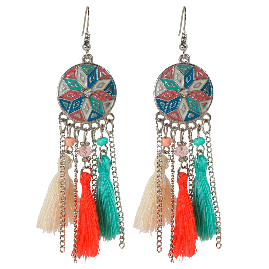 Hanging tassel earrings