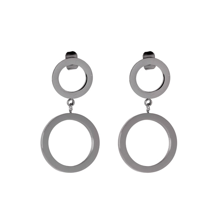 Dangling rings earring (steel 316L)