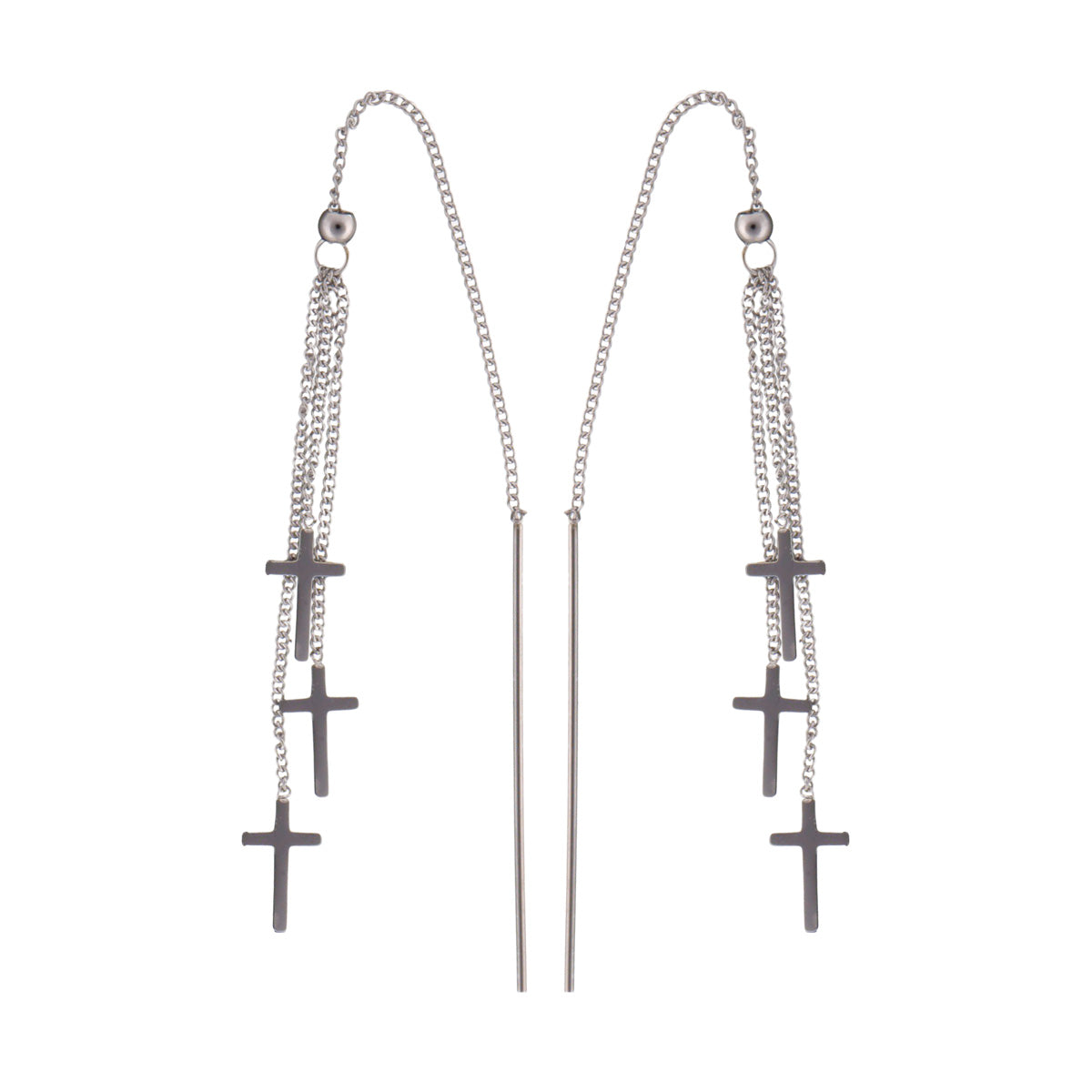 Chain cross earrings