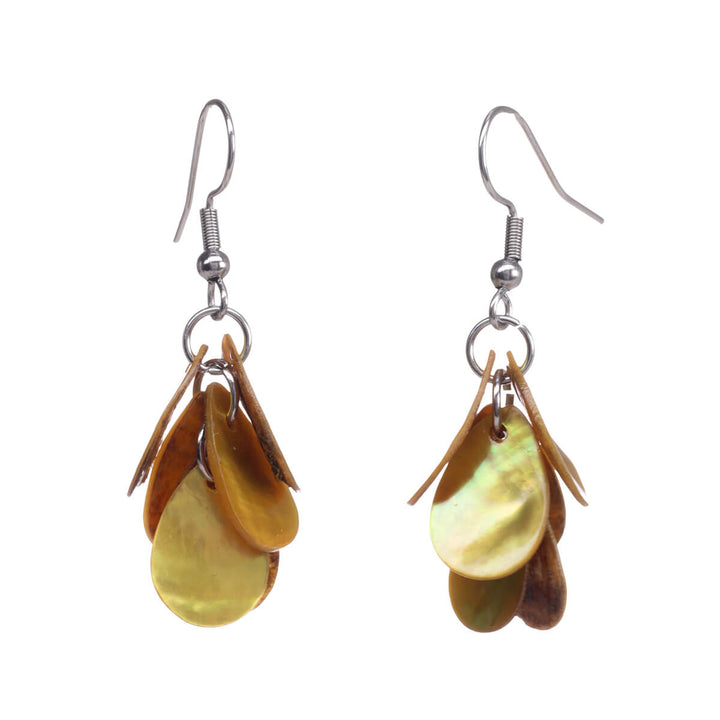 Mussel droplets hanging earrings (steel 316l)