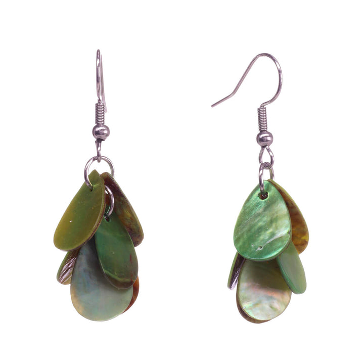 Mussel droplets hanging earrings (steel 316l)