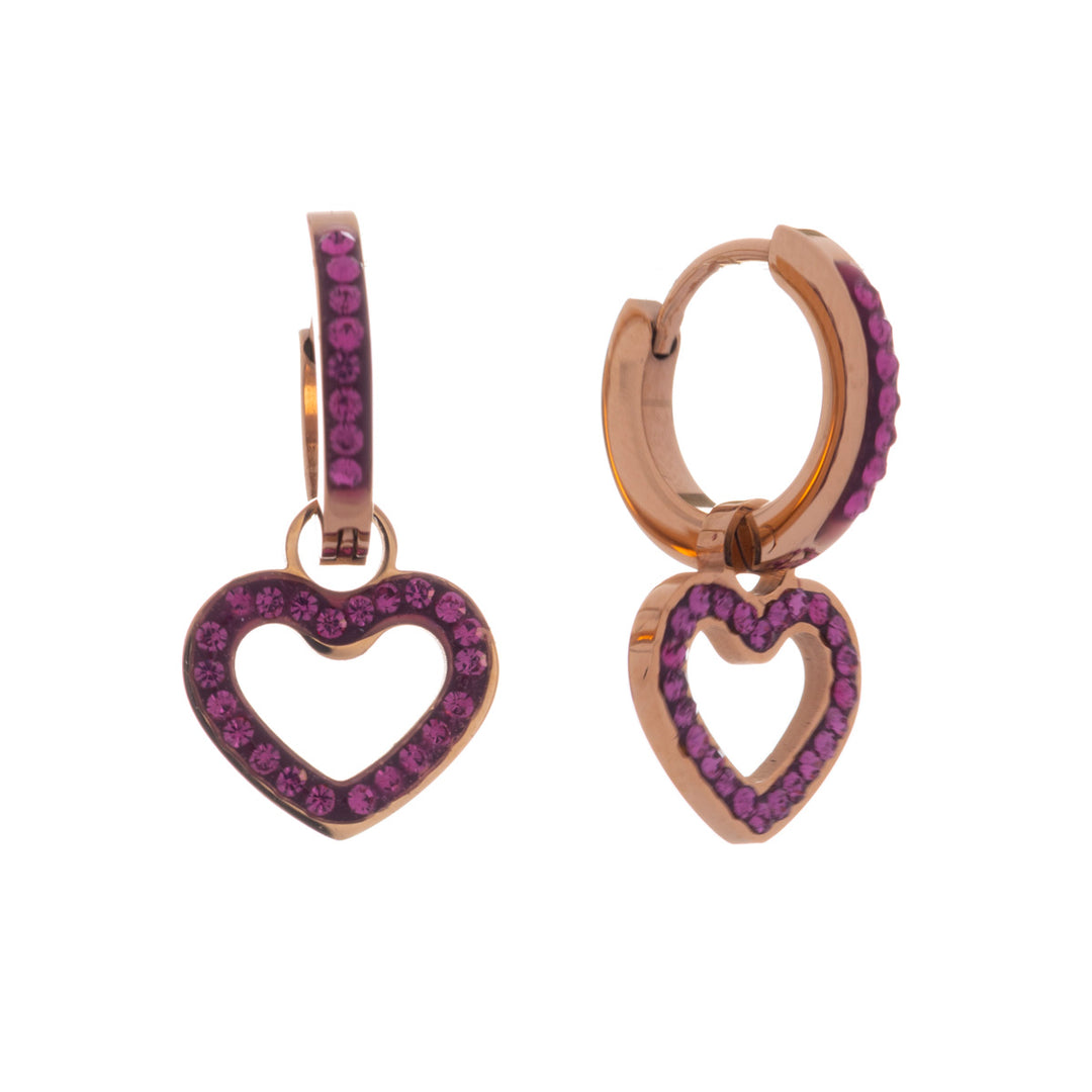 Hanging heart earrings (steel 316L)