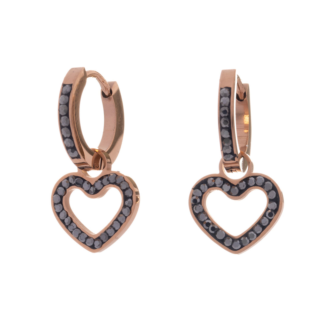 Hanging heart earrings (steel 316L)