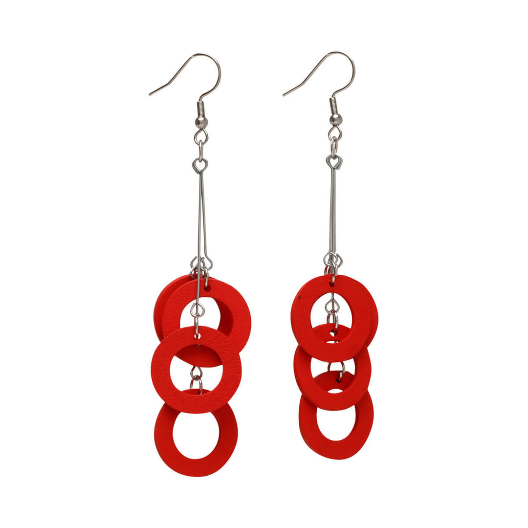 Dangling rings earring - Made in Finland (Steel 316L)