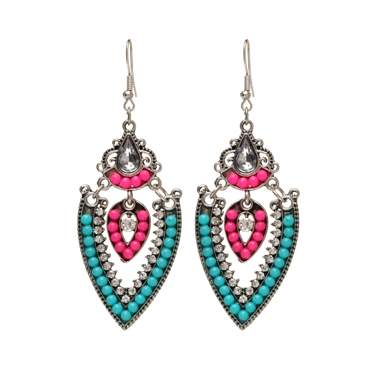Multicolored hanging earrings