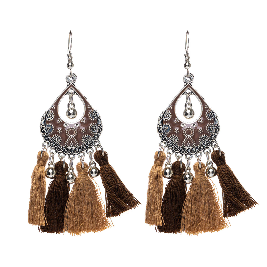 Hanging tassel earrings