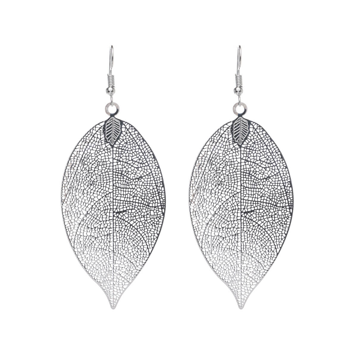Metal leaf earrings