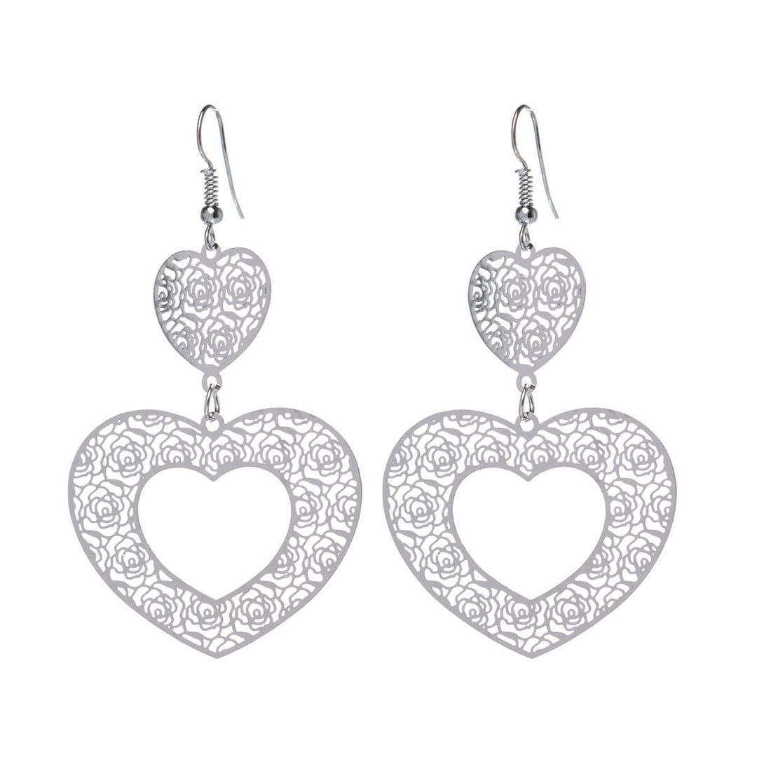 Patterned heart earrings