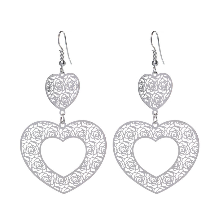 Patterned heart earrings