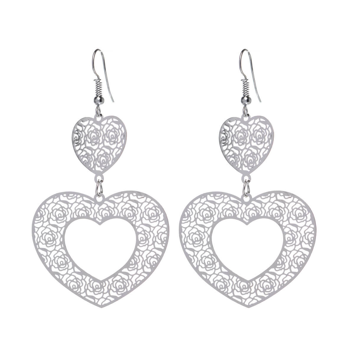 Patterned heart earrings
