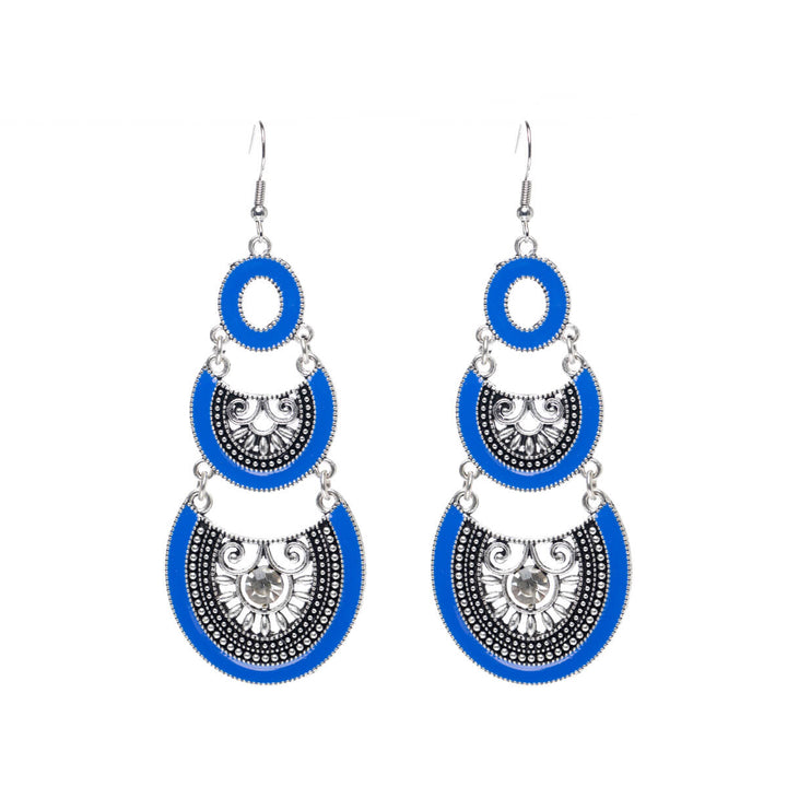 Long hanging three-piece earrings