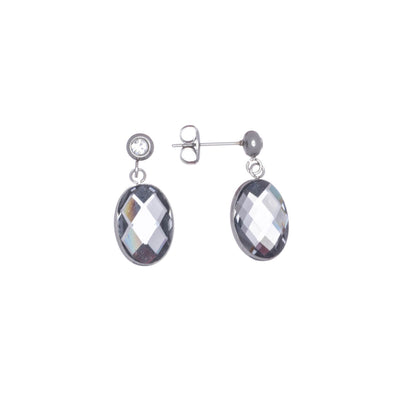 Oval hanging earrings (steel 316L)