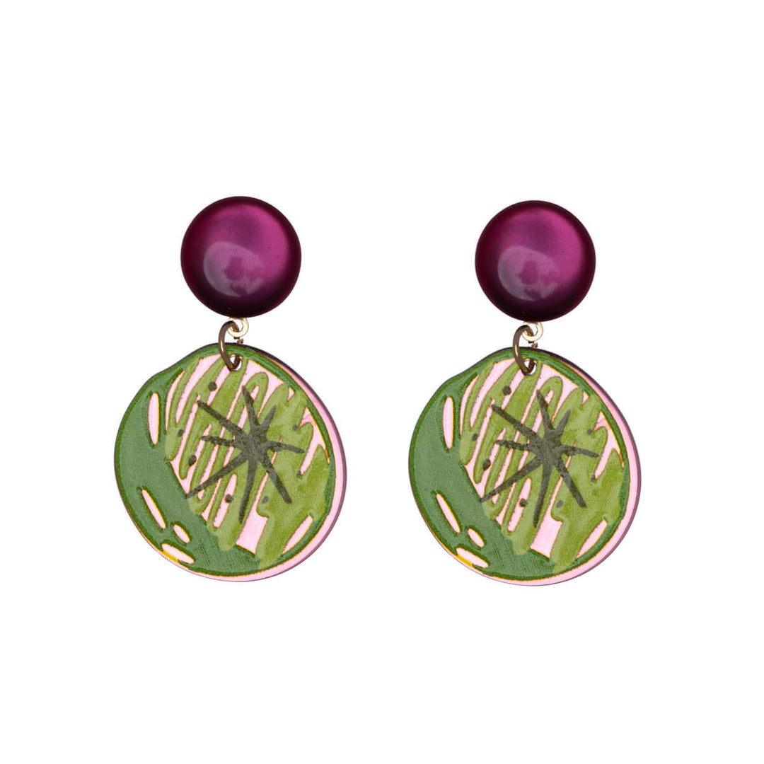 Plastic tomato earrings