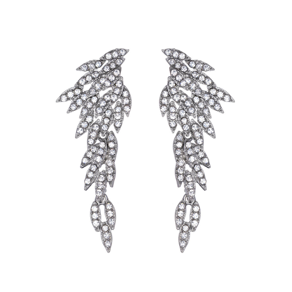Wing rhinestone for a party earrings