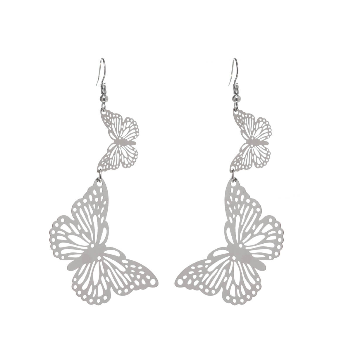 Patterned hanging earrings butterfly