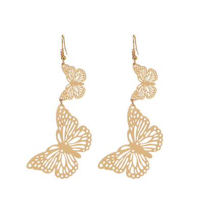 Patterned hanging earrings butterfly