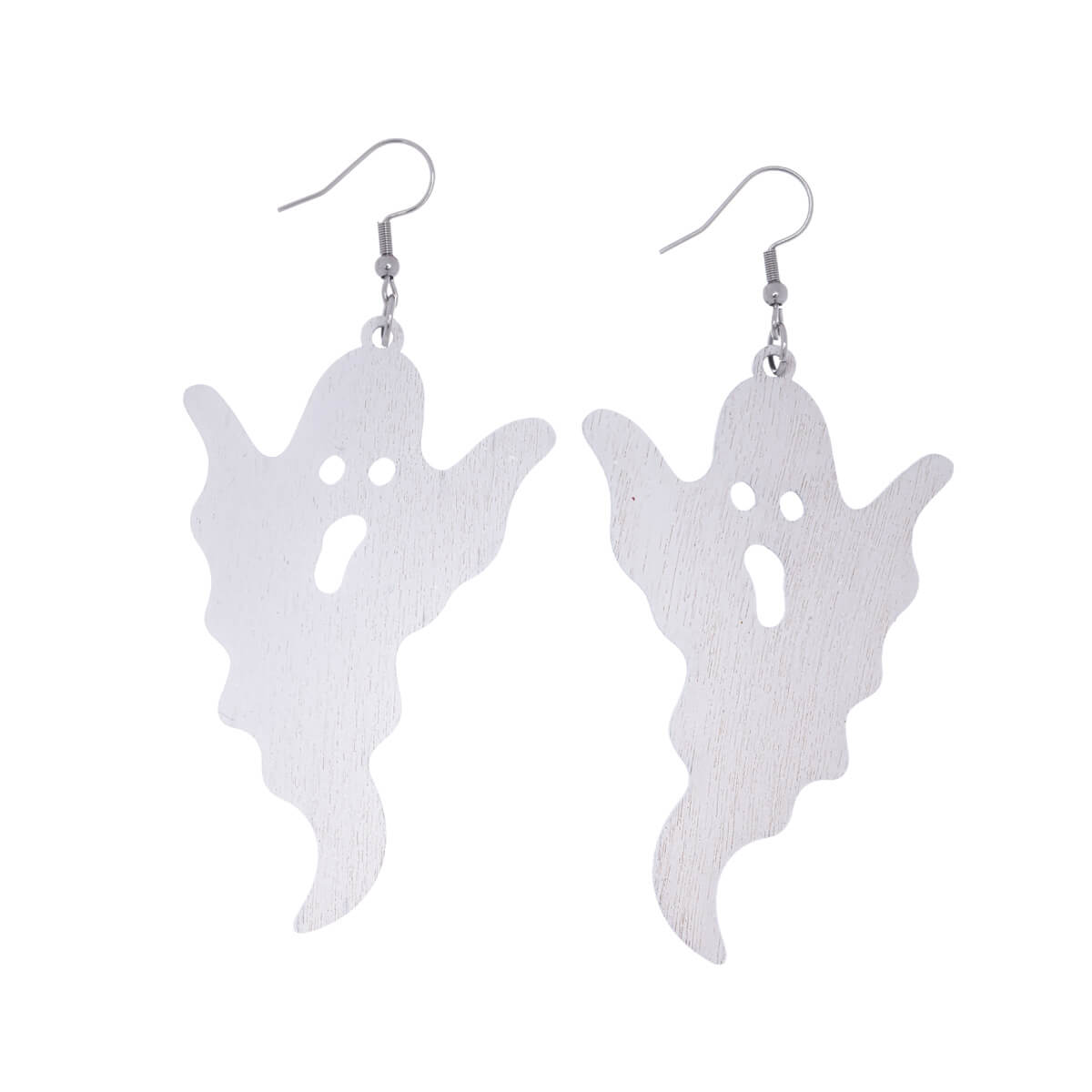 Wooden ghost earrings - Made in Finland (Steel 316L)