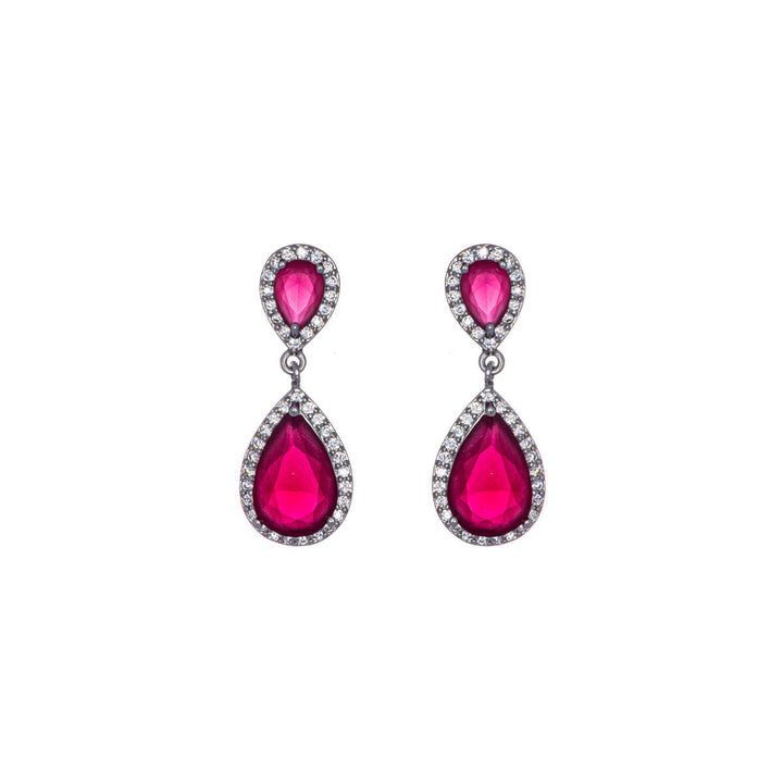 Hanging zirconia drop earrings