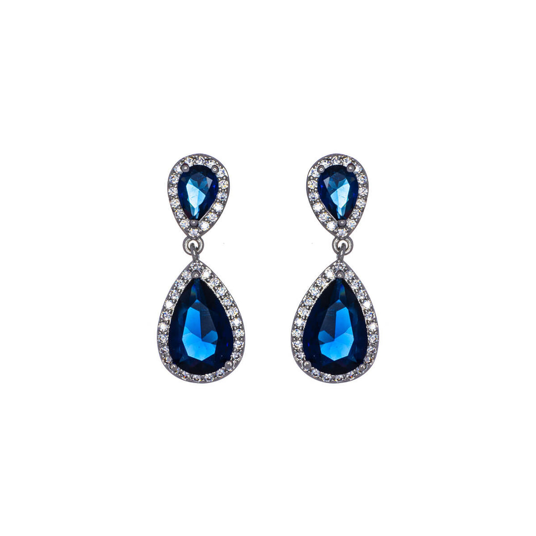 Hanging zirconia drop earrings