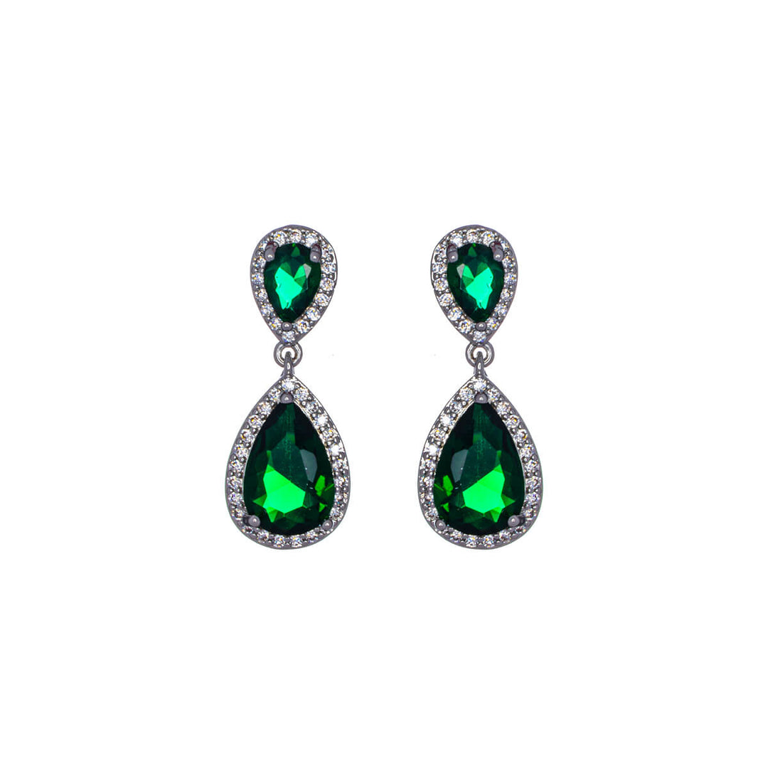 Hanging zirconia drop earrings