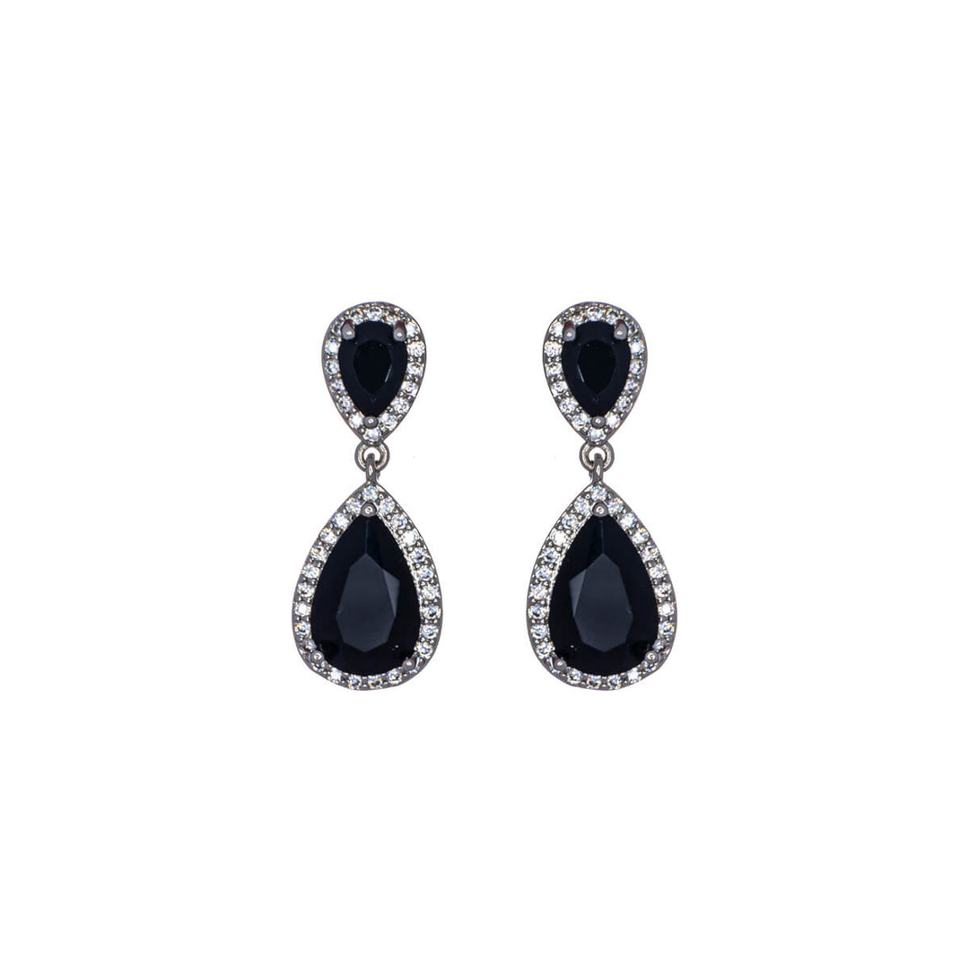 Hanging zirconia drop earrings