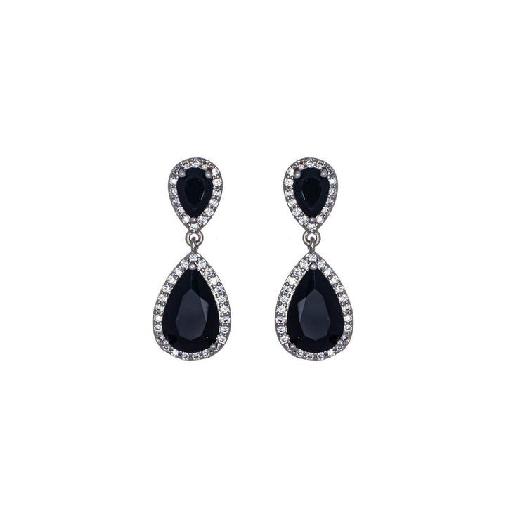 Hanging zirconia drop earrings