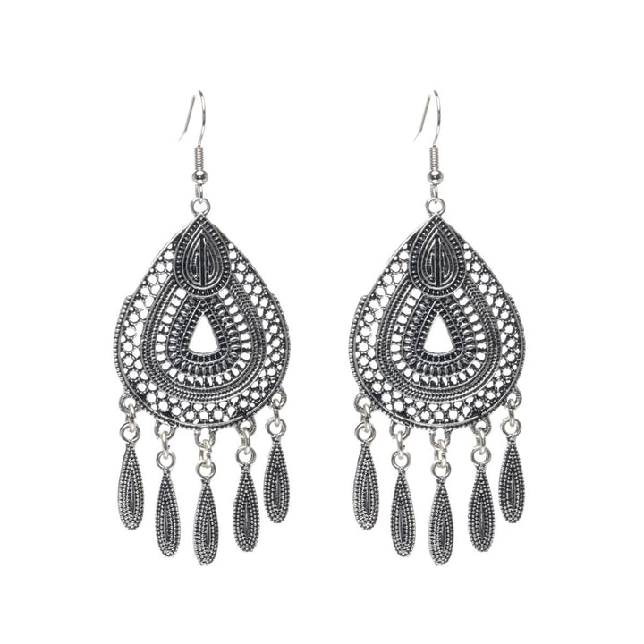 Drop shaped hanging earrings