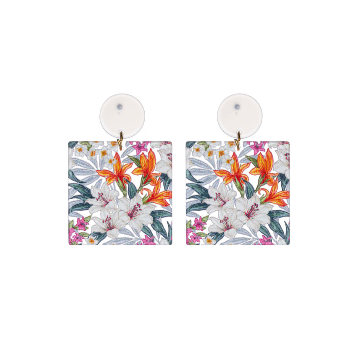 Square flower earrings