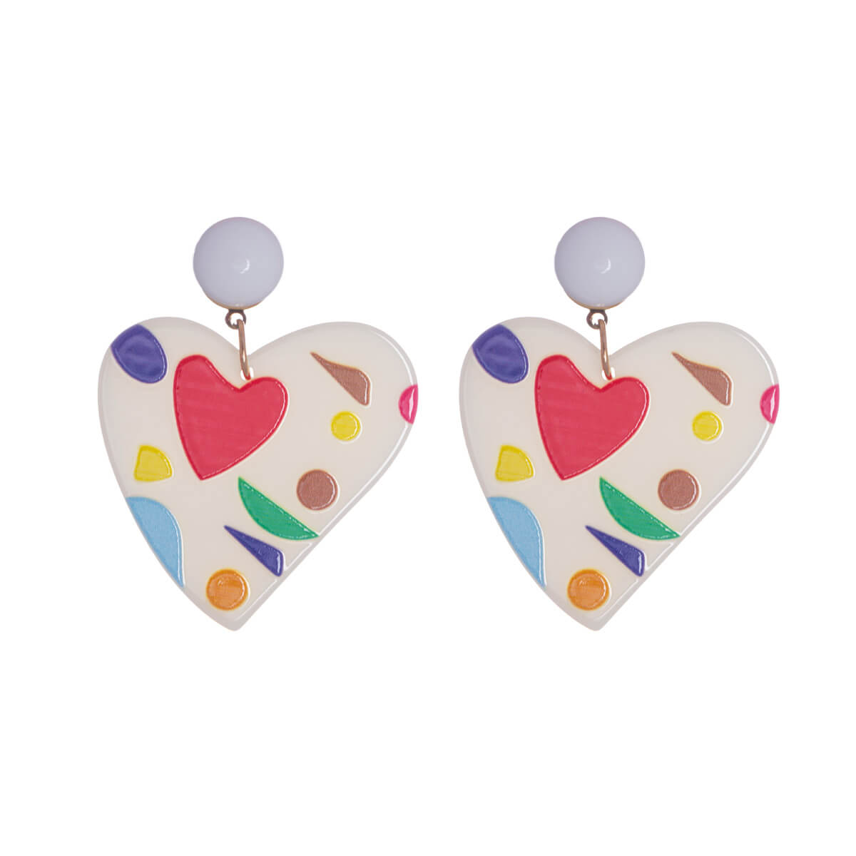 Plastic hanging heart earrings
