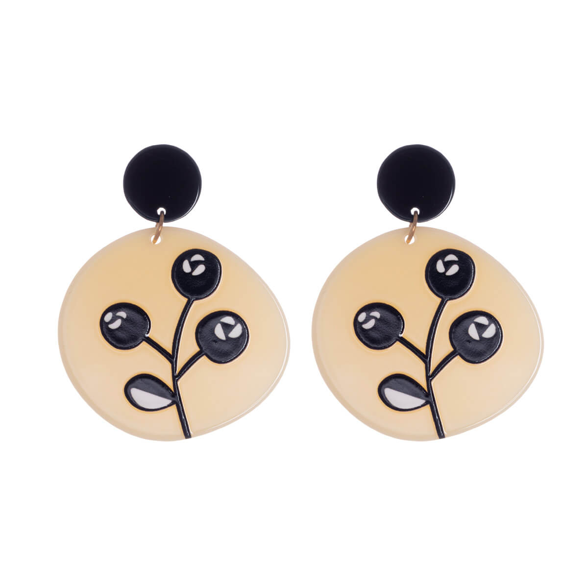 Round flower earrings