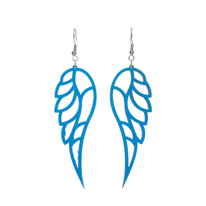 Angel wings wood earrings (Steel 316L)