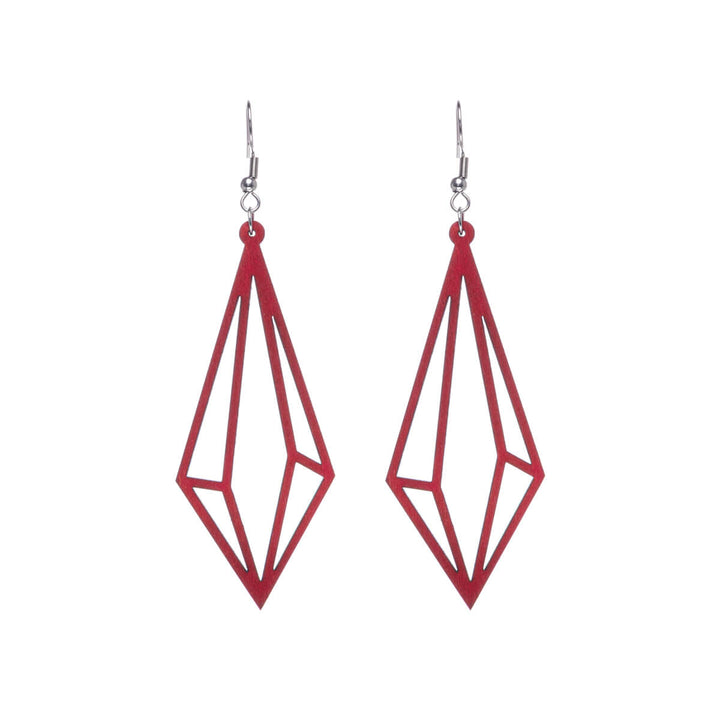 Gemstone wood earrings (Steel 316L)