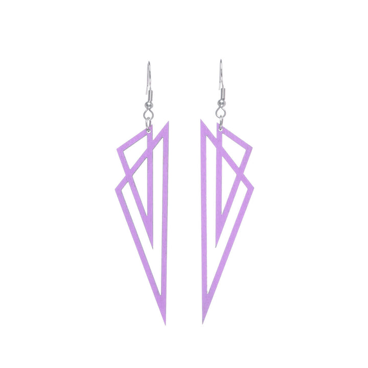 Triangles wood earrings (Steel 316L)