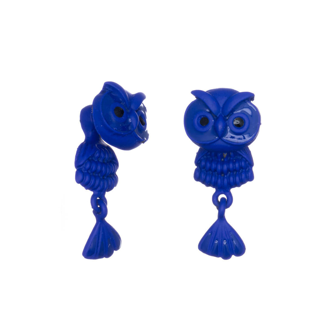 Hanging owl earrings