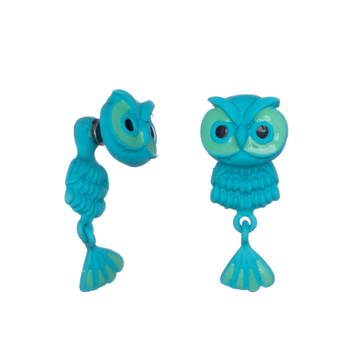 Hanging owl earrings