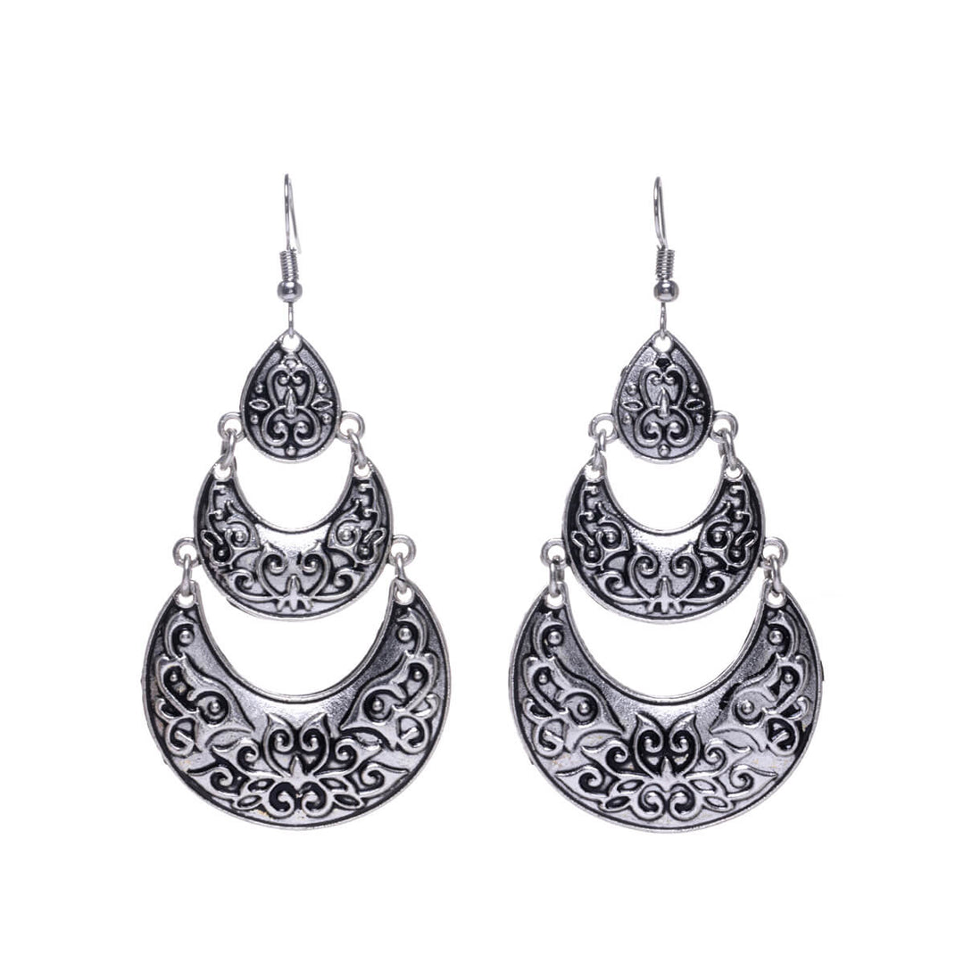 Hanging three-piece earrings