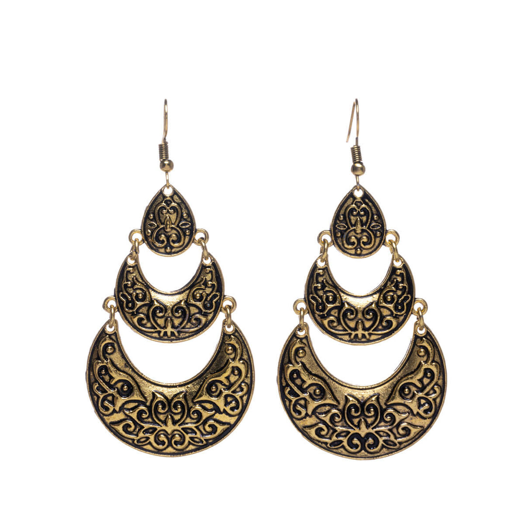 Hanging three-piece earrings