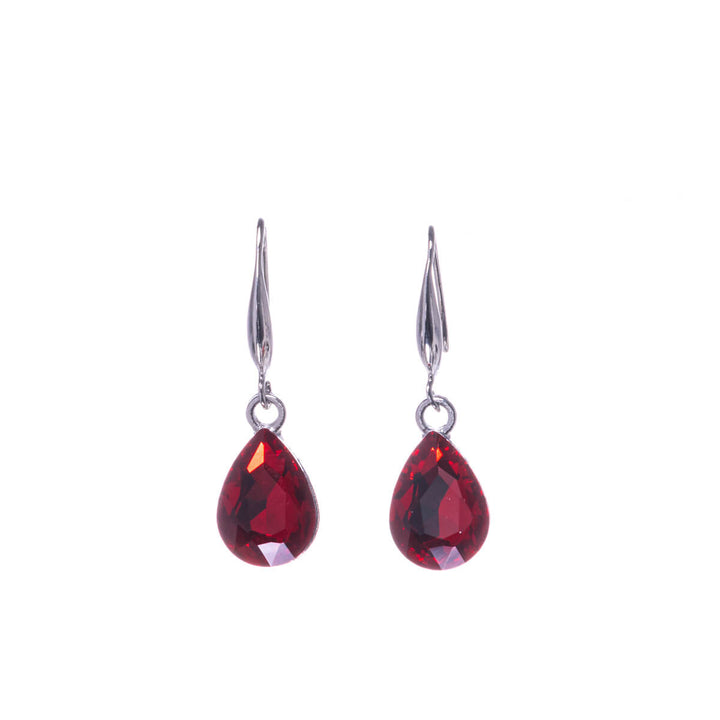 Glass stone teardrops hanging earrings