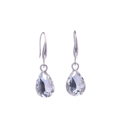 Glass stone teardrops hanging earrings