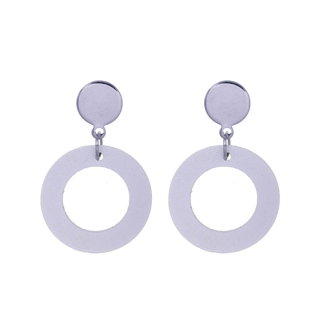 Wooden hanging rings earrings (Steel 316L)