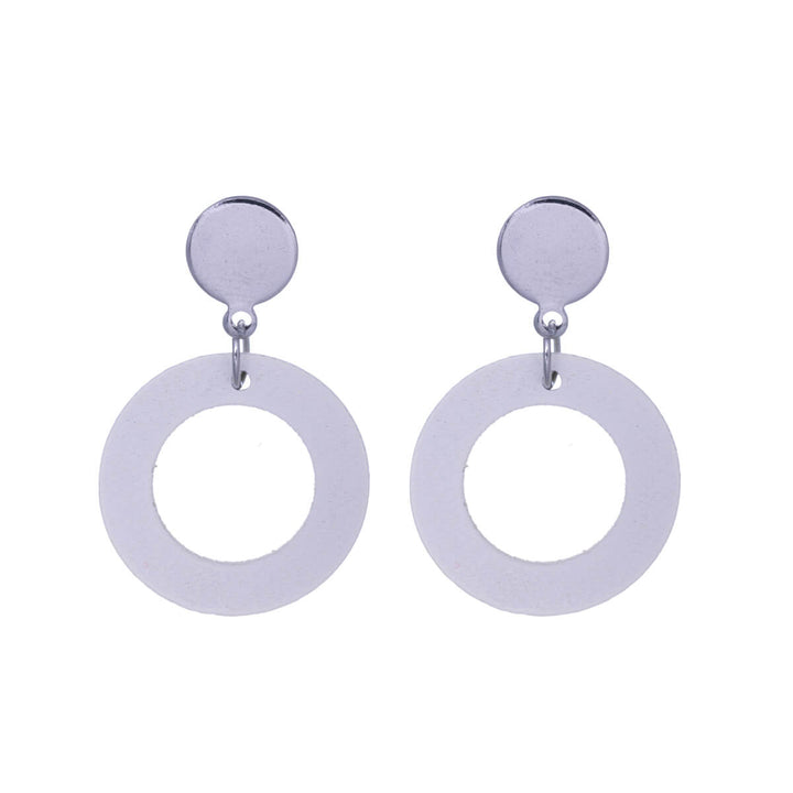 Wooden hanging rings earrings (Steel 316L)