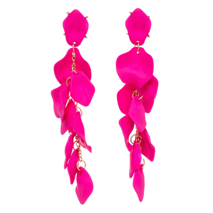 Colourful leaves long hanging earrings