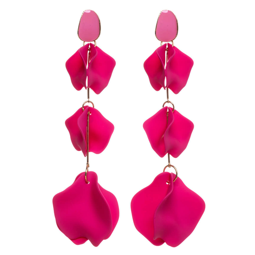 Colourful flakes long hanging earrings