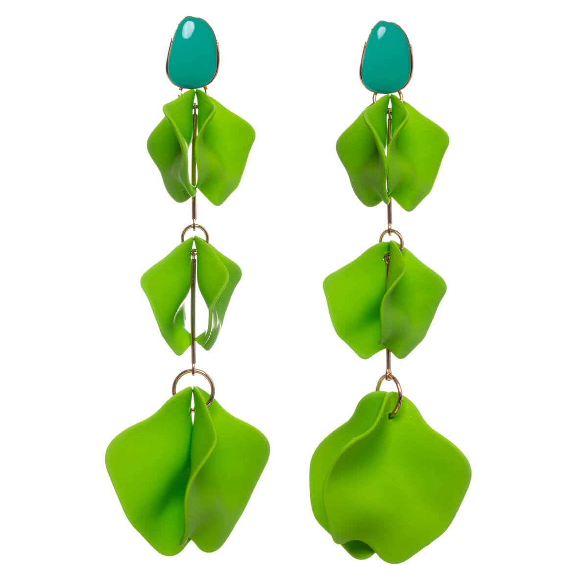 Colourful flakes long hanging earrings