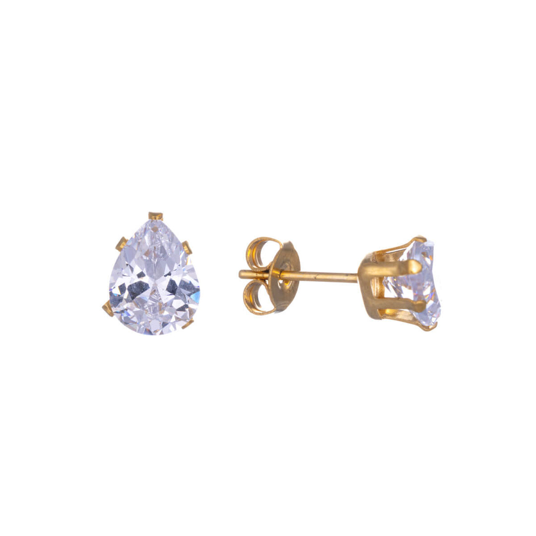 Pisara zirconia earrings 7mm (18K Steel 316L)