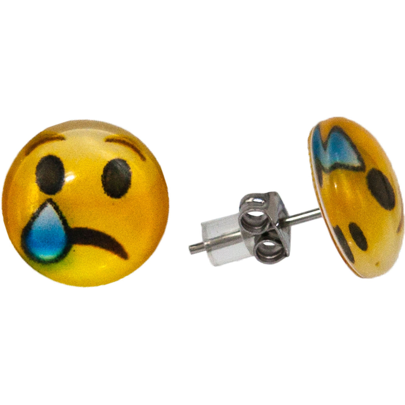Emoji crying earrings