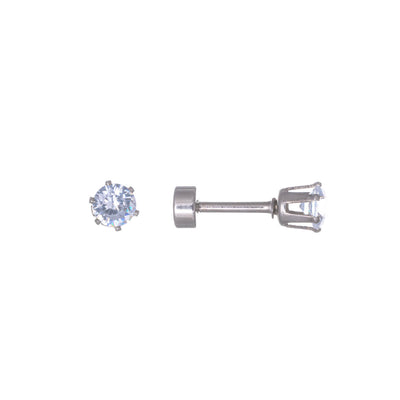 Screw-in zirconia earrings 4mm (steel 316L)