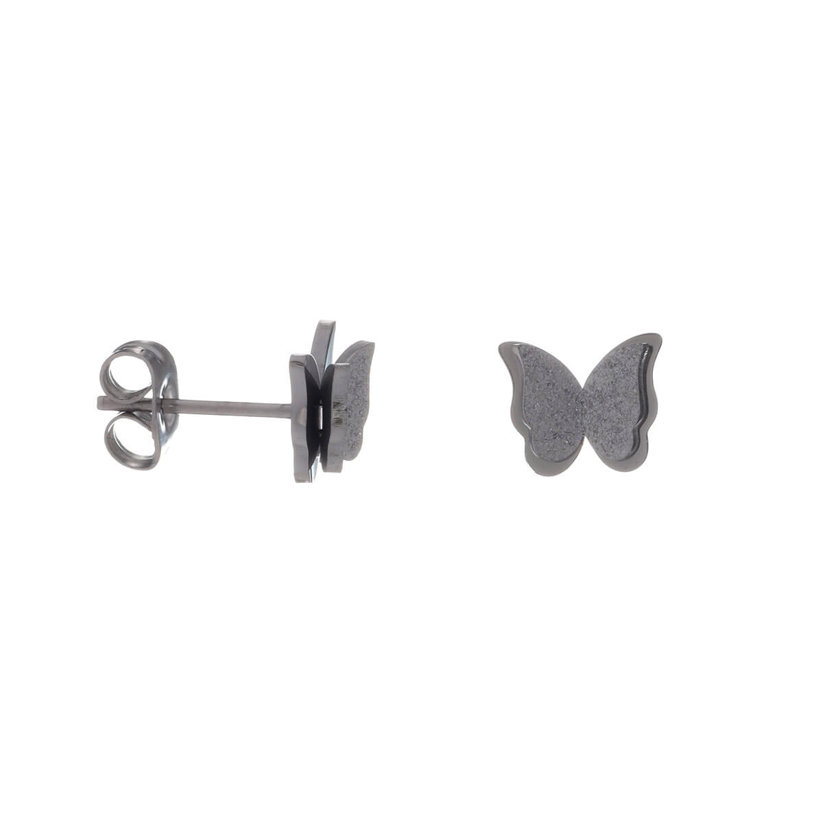 Steel butterfly earrings 9mm (steel 316L)