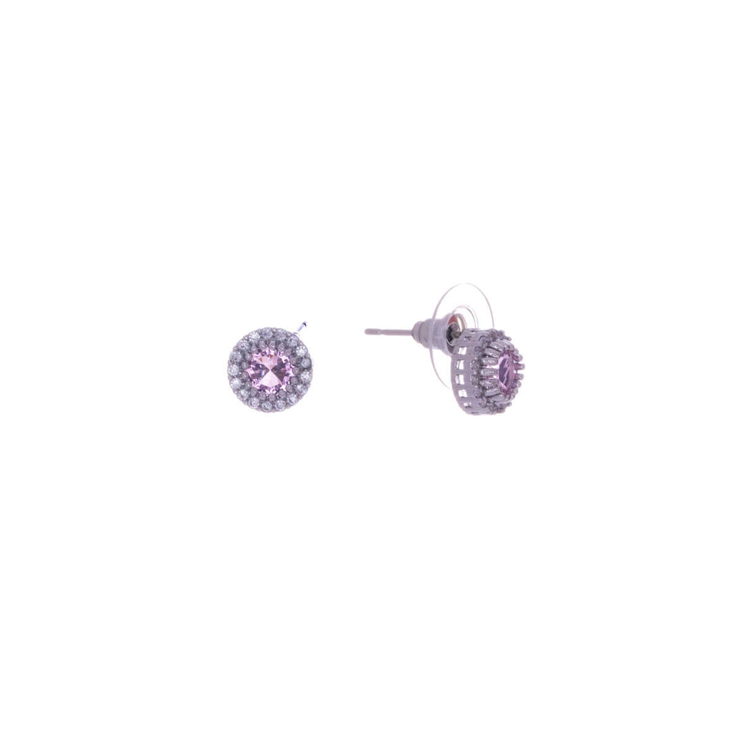 Round zirconia earrings